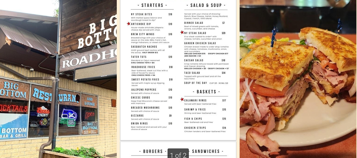 Roxy's Roadhouse HOME OF THE BIG BOTTOM Randle