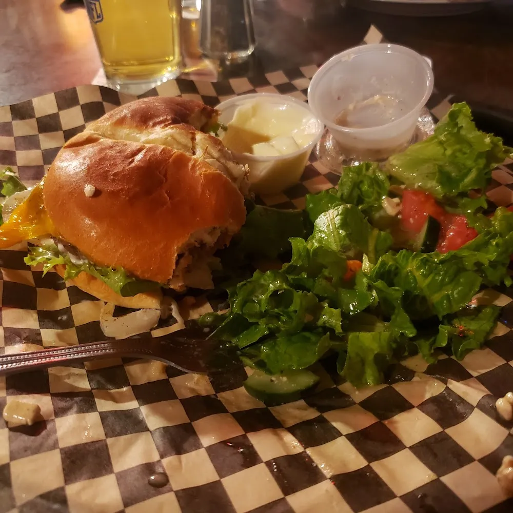 Cheeseburger and Salad